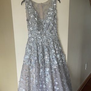 Size 38 European, couture dress, 3D flowers